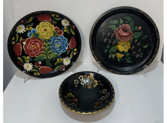 3 Painted Dishes