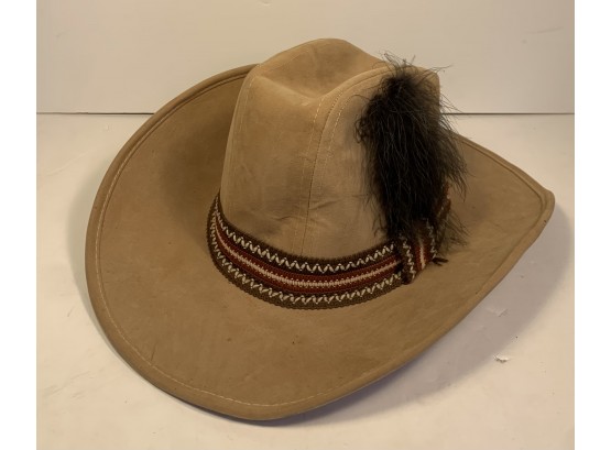 Suede Stetson Hat With Feather