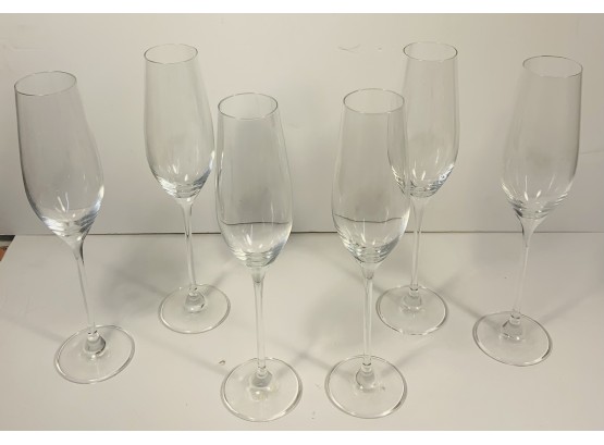 Lot Of 6 Crystal Champagne Glasses