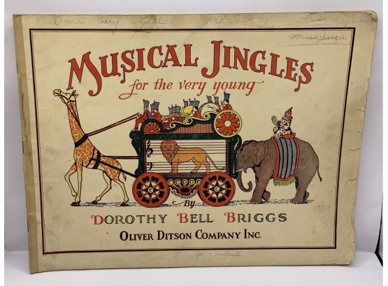 1933 Musical Jingles Piano Book By Dorothy Bell Briggs