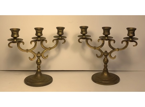 2 Bronze Candle Stick Holders