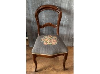Vintage Floral Needle Point Chair