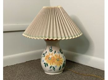 A Pretty Ceramic Table Lamp, Floral Motif