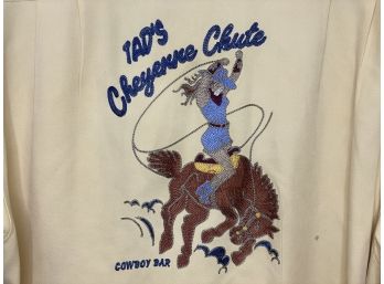 A Fantastic Vintage Silk Shirt, Tad's Cheyenne Chute Cowboy Bar