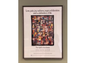 Framed Vintage Poster, The Quilt Comes Home, NAMES Project AIDS Memorial Quilt