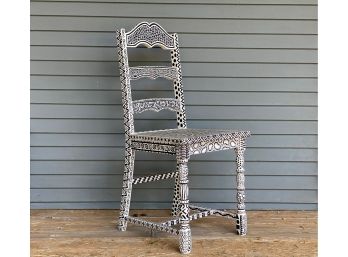 Painted Chair By Bill 'Hill Billy' Healy In Black & White #1