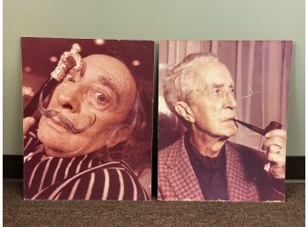 A Pair Of Remarkable Sepia-Toned Photographs: Salvador Dali & Norman Rockwell