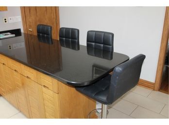 Set Of Four Table Height To Bar Height Adjustable Black & Chrome Chairs