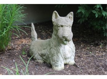 Cement Scottish Terrier Garden Decoration - Nice Patina!