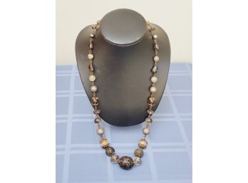 Beautiful Stephen Dweck Designer Gold Plated Sterling Beaded Long Statement Piece Necklace