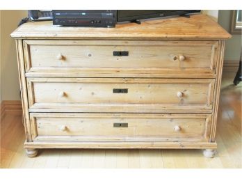 Beautiful Antique Unfinished Three Drawer Pine Dresser