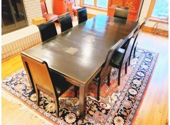 Fabulous Lillian August Asian Style Large Dining Table With Eight Padded Chairs