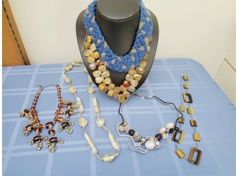 Selection Of Six Ladies Designer Statement Necklaces - Including Handcrafted Sandrine Giraud France & Napier