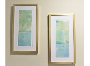 Pair Of Gold Nicely Framed Watercolors