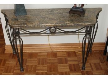 Wrought Iron And Faux Marble Sofa / Hallway Table