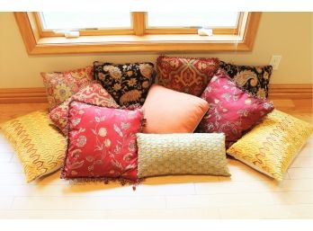 Group Of Eleven Decorative Throw Pillows