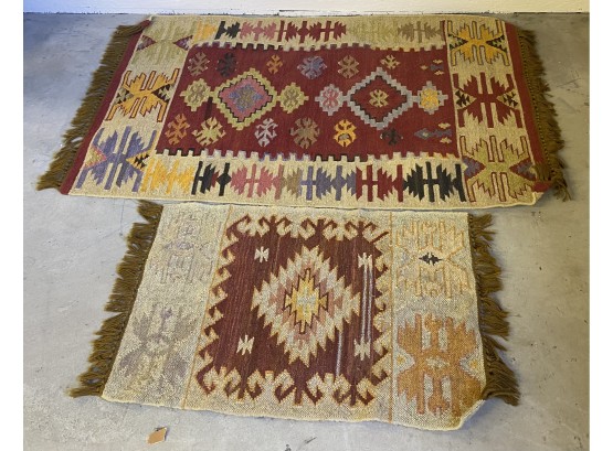 Two Flat Weave Rugs