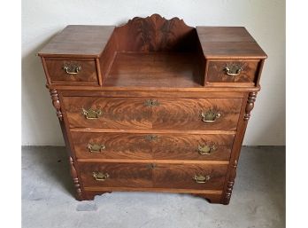 Antique Country Mahogany Empire Chest Of Drawers