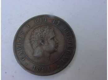 1891  PORTUGAL  20  REIS  XF