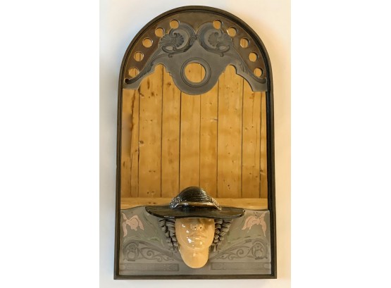 Marc Sijan (b 1946) Deco Style Pottery And Wood Wall Art/Hanging Mirror