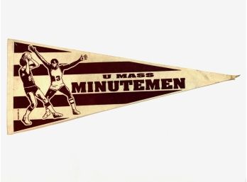 Vintage Trench Mfg. Co. Vintage University Of Massachusetts Minutemen Basketball Felt Pennant