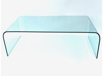 Vintage Waterfall Glass Table Believed To Be 1980s Angelo Cortesi For Fiam