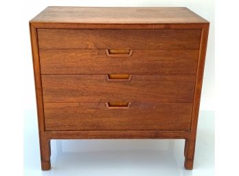 Mid Century John Stuart Inc. Mount Airy Janus Collection Four Drawer Walnut Chest Of Drawers