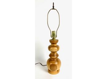 Vintage Hand Turned Laminated Hard Wood Table Lamp