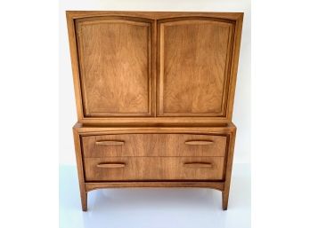1960s Mid Century Modern Walnut Armoire Tall Chest (see Matching Lowboy Dresser And Nightstands)