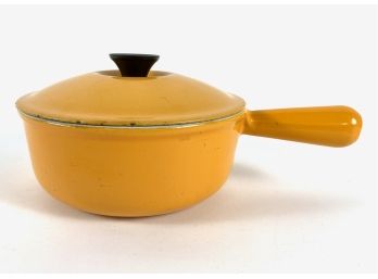 Vintage Le Creuset 20 Savoyard 2.5 Quart Saucepan With Lid Made In France In Saffron Yellow