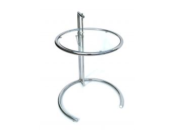 Eileen Gray E-1027 Design Adjustable Chrome And Glass Occasional Table