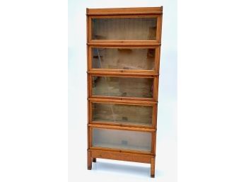 Early 20th C. Globe Wernicke Five Stack Sectional Barrister's Bookcase With Base And Cap