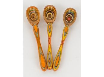 Three Great Colorful Artisan Made Spoons
