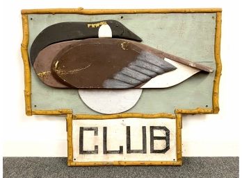 Great Vintage Adirondack Sleeping Goose Club Sign Wooden