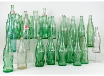 38 Vintage Glass Coke And Soda Bottles