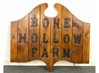 Vintage Wooden Bone Hollow Farm Sign