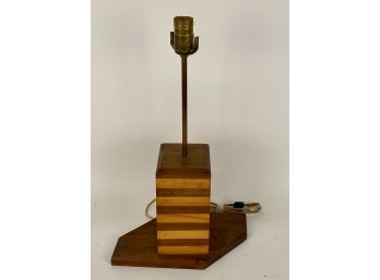 Vintage Wooden Lamp With Layered Design