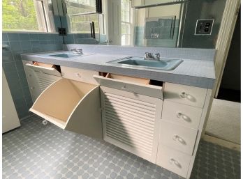 A Double Blue MCM Complete Bathroom - Primary