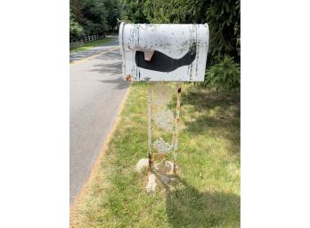 A Weathered Whale Mailbox On Wrought Iron Stand - Pre Vineyard Vines!