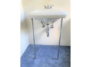 An American Standard Wall Mounted Sink With Chrome Legs - Bath #5
