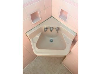 A Vintage Powder Room With 1 Piece American Standard Toilet