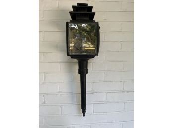 A Pair Of Metal Early American Coach Lamps - Front Door