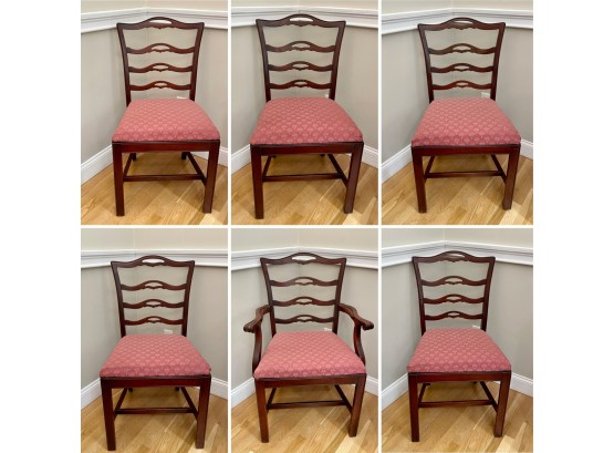 Six Huntington Furniture Company Ribbon Back Mahogany Chairs
