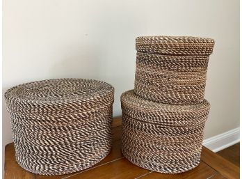 A Beautiful Collection Of Well Made Baskets, They Nest!