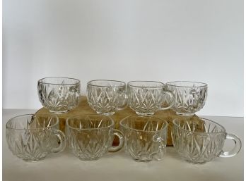 Eight Vintage Glasses With Handles