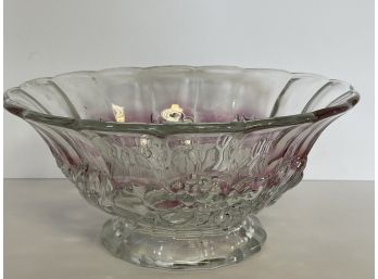 A Beautiful Glass Bowl With Fruit Design