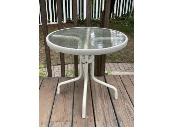 An Outdoor Round End Table