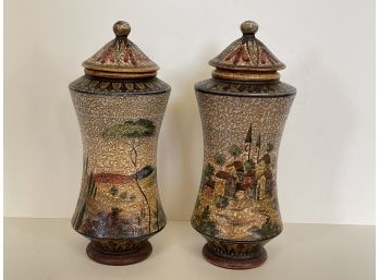 Gorgeous Italian Lidded Vases