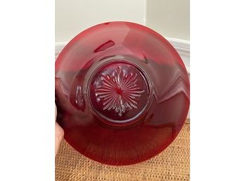 Vintage Royal Ruby Red Glass Platter Bowl