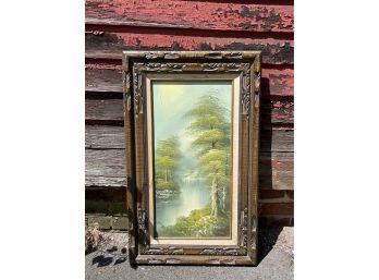 A Signed Oil On Canvas In Ornate Wooden Frame
